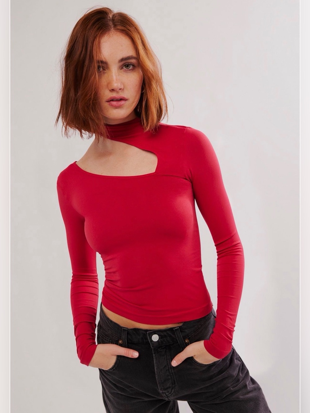 NWT Free People Intimately Cut It Out Seamless Long Sleeve Top Size XS/S